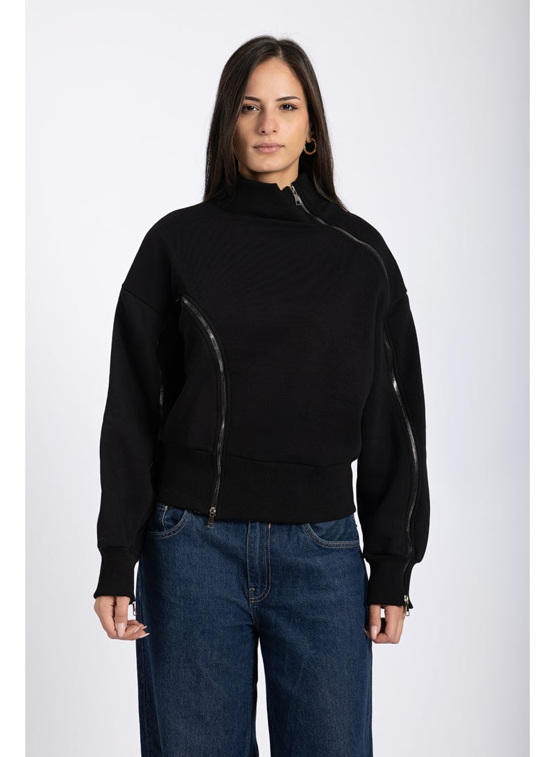 AMICI Double-zipper sweater Black - Image 1